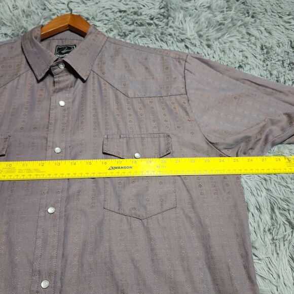 Roper Western Pearl Snap Shirt Adult XL Blue Gray Rodeo Mens Star Pattern Cowboy - Picture 8 of 13